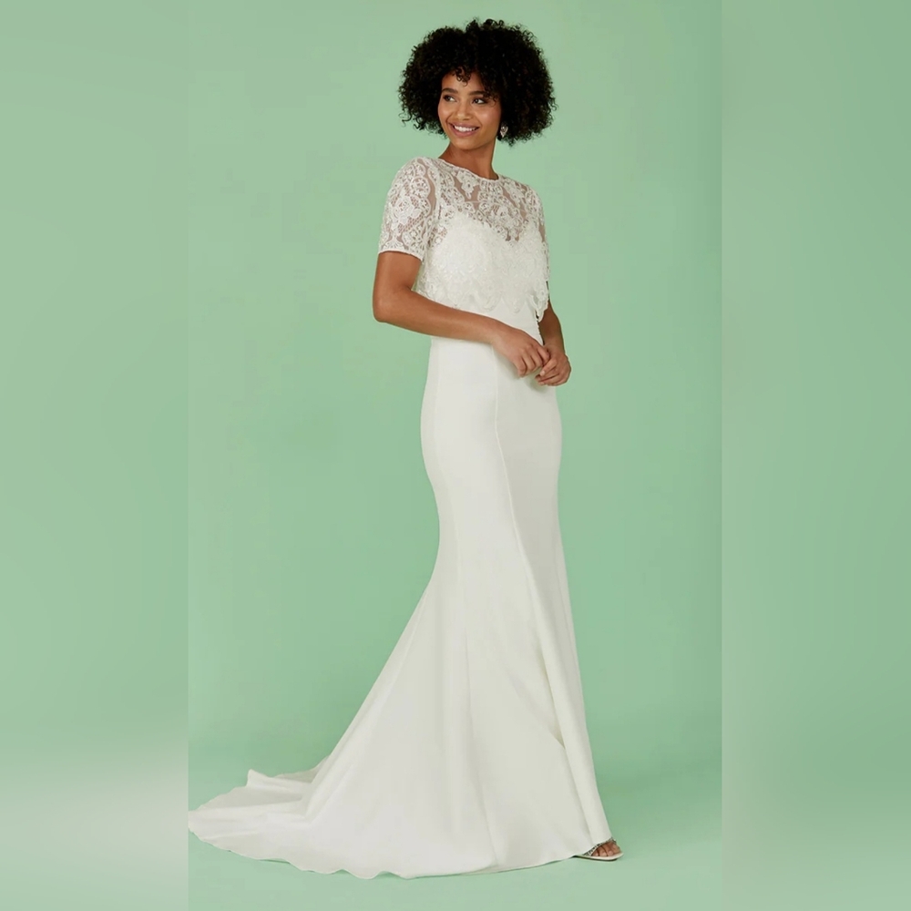Chi Chi London White Spaghetti Strap Wedding Gown